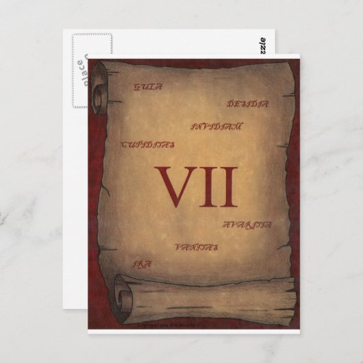 zeven briefkaart (Voorkant / Achterkant)