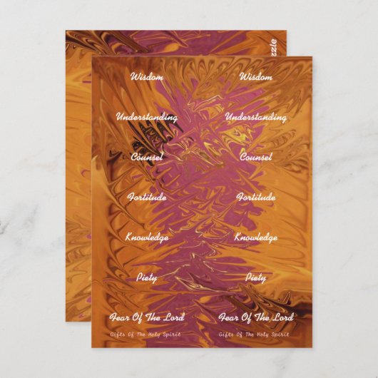 Zeven cadeautjes - BLADWIJZER Briefkaart (Voorkant / Achterkant)