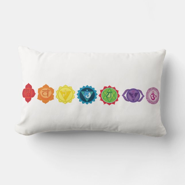Zeven Chakra Lumbar Pillow 33 x 53 cm Kussen (Voorkant)