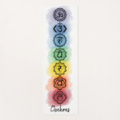 Zeven chakra-ontwerp met aangepaste tekstopties yogamat (Voorkant)