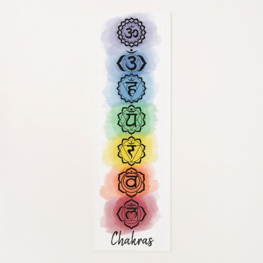 Zeven chakra-ontwerp met aangepaste tekstopties yogamat (Voorkant)