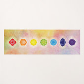 Zeven Chakra-symbolen op de Waterverf Yogamat (Voorkant (horizontaal))