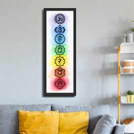 Zeven Chakra Symbolen voor Spiritueel en minimalis Poster