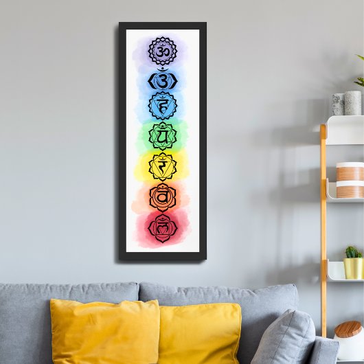 Zeven Chakra Symbolen voor Spiritueel en minimalis Poster