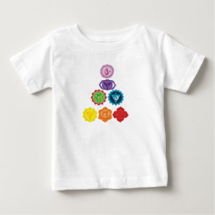Zeven Chakra Yoga Baby Peuter Ruffle T-shirt, Wit