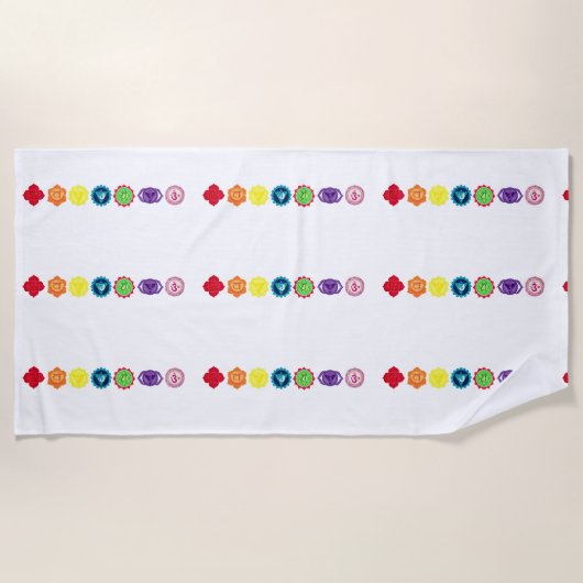 Zeven Chakra Yoga strandlaken (Voorkant)