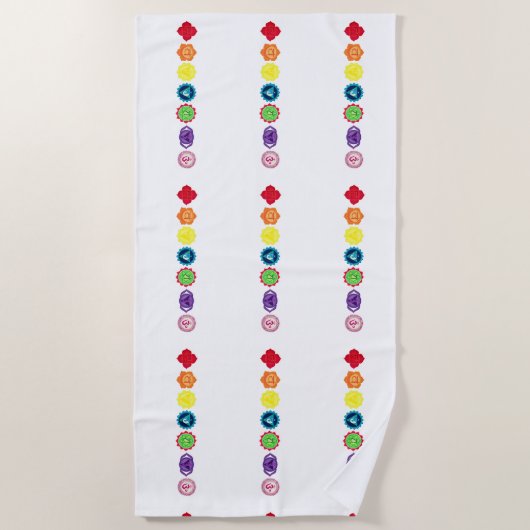 Zeven Chakra Yoga strandlaken (Voorkant)