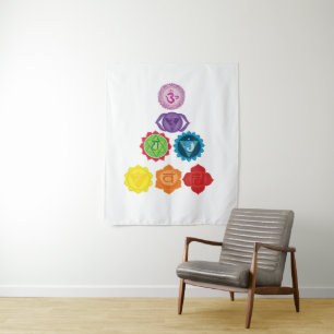 Zeven chakra Yoga wandtapijt Wandkleed
