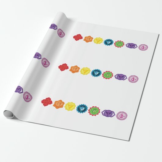 Zeven Chakra Yoga-wrapppapier, 30 x 6 ft Cadeaupapier (Uitgerold)