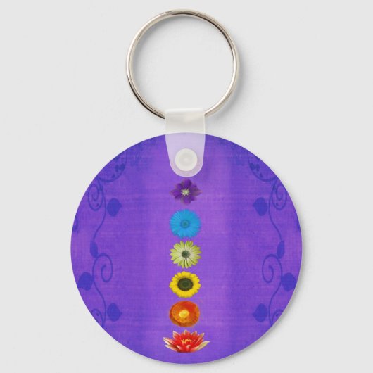 Zeven Chakras Geschenk - Paars Sleutelhanger (Voorkant)