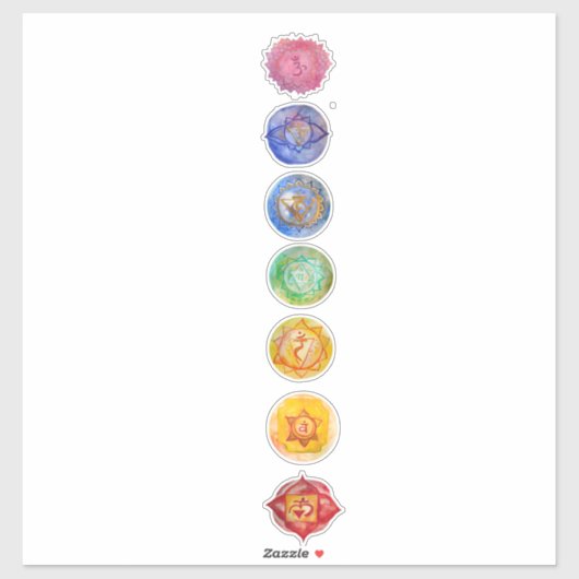 Zeven chakra's watercolor kunst sticker (Vel)