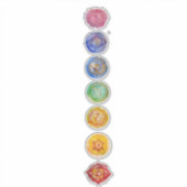 Zeven chakra's watercolor kunst sticker (Voorkant)