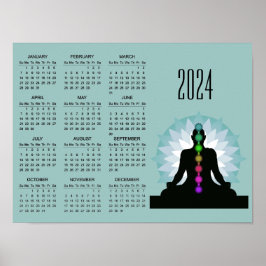 Zeven Chakras Yoga Design 2024 Kalender Poster