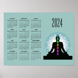 Zeven Chakras Yoga Design 2024 Kalender Poster