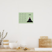 Zeven Chakras Yoga Design 2025 Kalender Poster (Keuken)