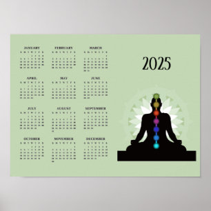Zeven Chakras Yoga Design 2025 Kalender Poster