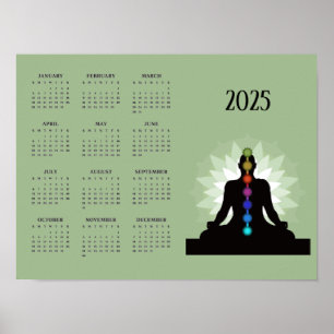 Zeven Chakras Yoga Design 2025 Kalender Poster