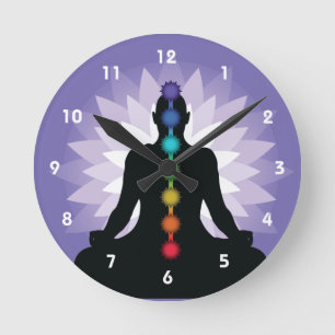 Zeven Chakras Yoga Position Design Wall klok