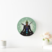 Zeven Chakras Yoga Position Design Wall klok (Huis)