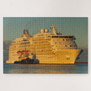 Zeven cruiseschip voor de Zeeen dat aankomt bij zo Legpuzzel