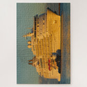 Zeven cruiseschip voor de Zeeen dat aankomt bij zo Legpuzzel (Verticaal)