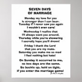 ZEVEN DAGEN HUWELIJK GEDICHT POSTER (Voorkant)