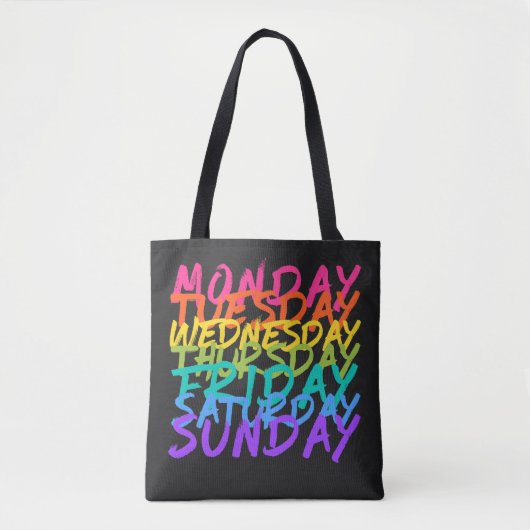Zeven dagen in zeven kleuren combo tote bag (Voorkant)