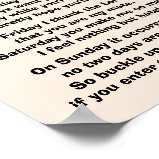 ZEVEN DAGEN MARRIAGE POEM POSTER (Hoek)