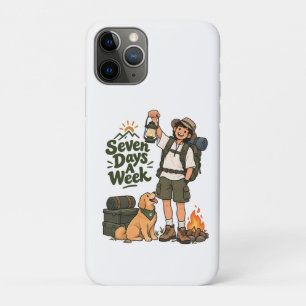 Zeven dagen per week kampeeravontuur ontwerp Case-Mate iPhone case