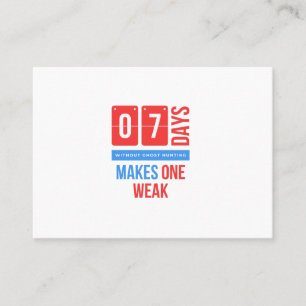 Zeven dagen zonder spookjacht maken één zwak.pn contactkaartje