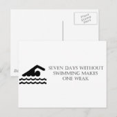 Zeven dagen zonder zwemmen maakt één zwak briefkaart (Voorkant / Achterkant)