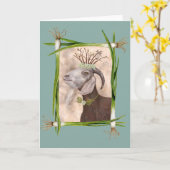 Zeven de Goat met een scallion border-kaart Kaart (Gele Bloem)