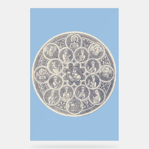 Zeven deugden en Jezus Christus Acryl Bord