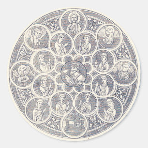 Zeven deugden en Jezus Christus Ronde Sticker