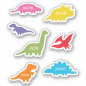 Zeven dinosaurus silhouetten, voor kinderen gepers sticker (Voorkant)