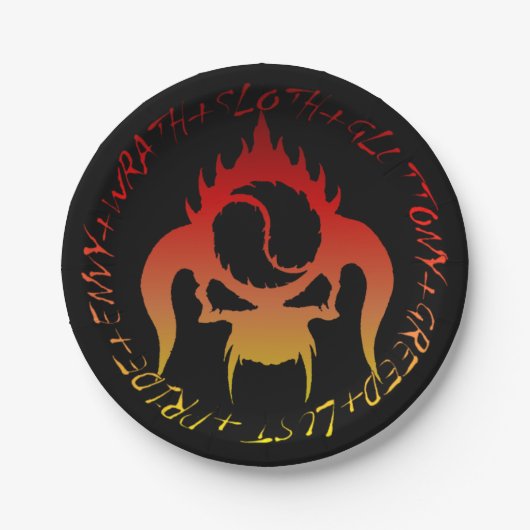 Zeven dodelijk zonden papieren bord (Voorkant)