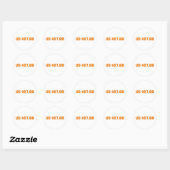 Zeven dollar ronde sticker (Vel)