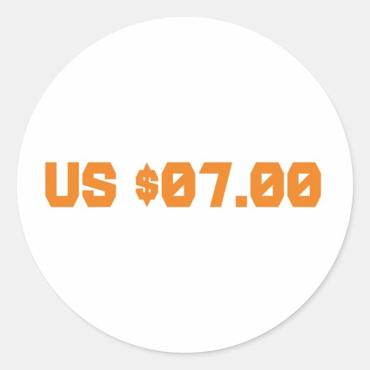 Zeven dollar ronde sticker (Voorkant)