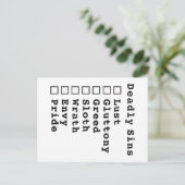 Zeven doodzonnecontrolelijst - leeg (0000000) briefkaart (Staand voorkant)