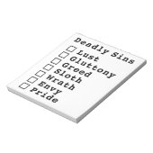 Zeven doodzonnecontrolelijst - leeg (0000000) notitieblok (Linkerzijde)