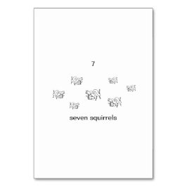 Zeven eekhoorns, Custom Number Flashcards Kaart