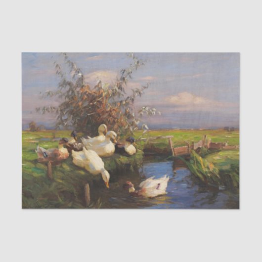 Zeven Eenden op de Ditch van Alexander Koester Tissuepapier (Voorkant)