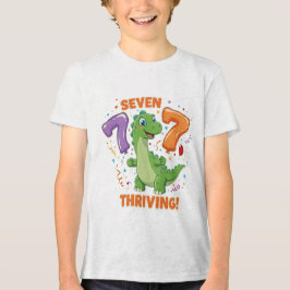 Zeven en bloeien! – Dino-thema 7e verjaardag Tri-Blend Shirt