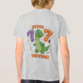 Zeven en bloeien! – Dino-thema 7e verjaardag Tri-Blend Shirt (Achterkant)