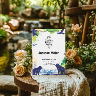 Zeven en hoog vliegend 7e verjaardagsfeest Navy en Kaart