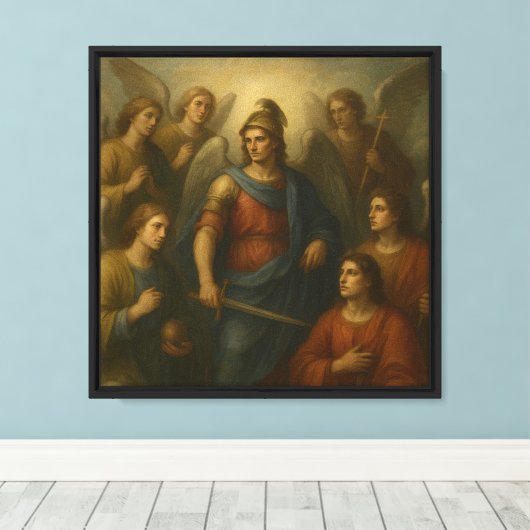Zeven engelen canvas afdruk (Insitu (Houten vloer))