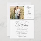 Zeven fotocollage Moderne bruiloft uitnodiging (Voorkant)