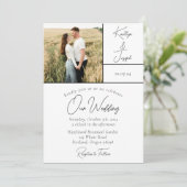 Zeven fotocollage Moderne bruiloft uitnodiging (Staand voorkant)