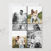 Zeven fotocollage Moderne bruiloft uitnodiging (Achterkant)