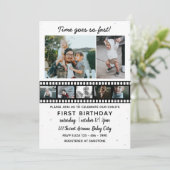 Zeven Foto's Collage Child's First Birthday Kaart (Staand voorkant)